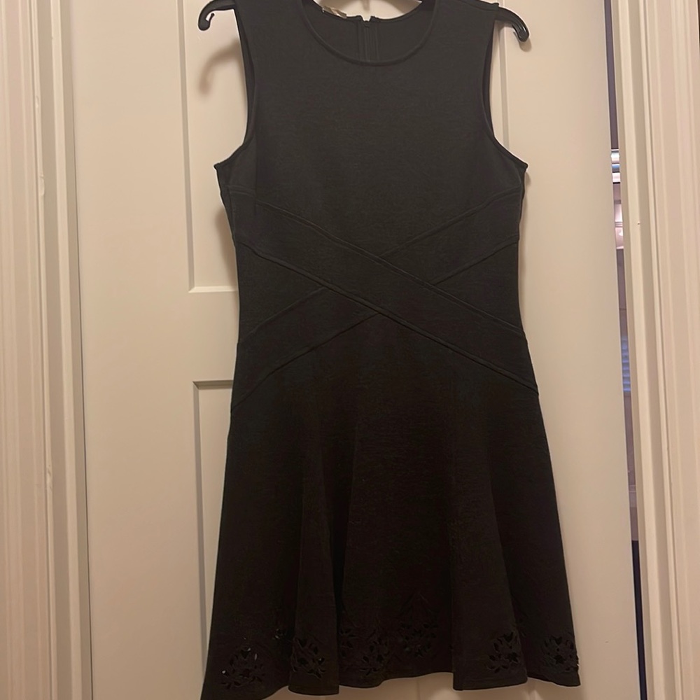 Ali Ro Laser Cut Hem Fit & Flare Dress